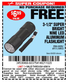 Harbour freight free flashlight coupon
