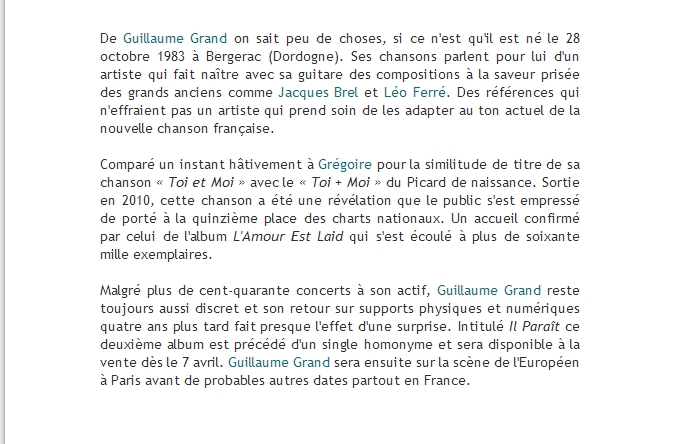 Article dans Music Story - 02/04 Musics10