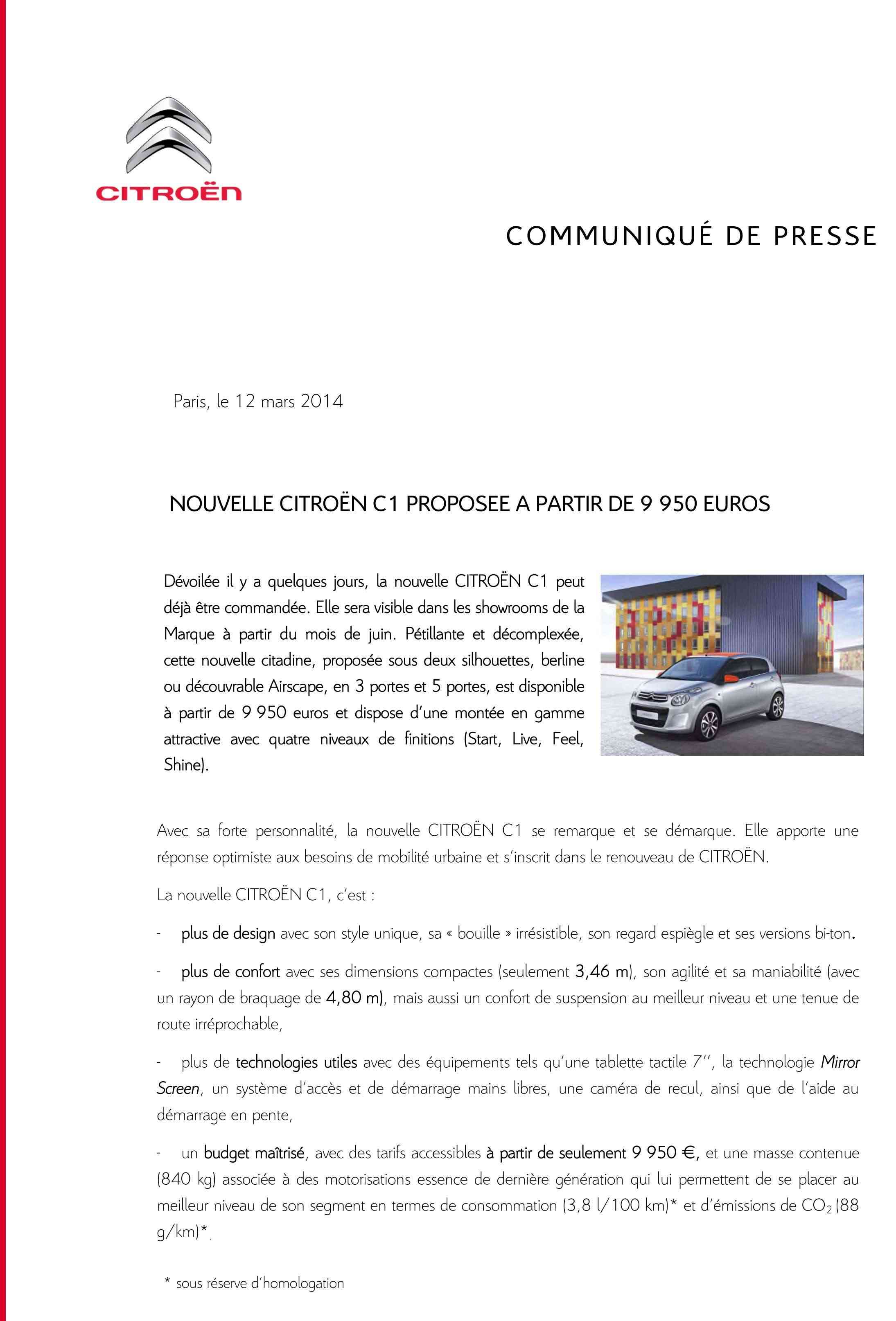 [SUJET OFFICIEL] Citroën C1 II - Page 29 Cp_tar25