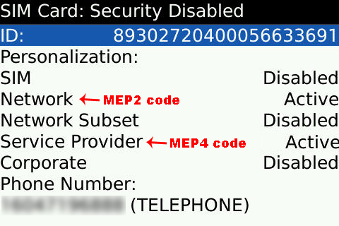 Deblocage BlackBerry curve 9380 Mep2411