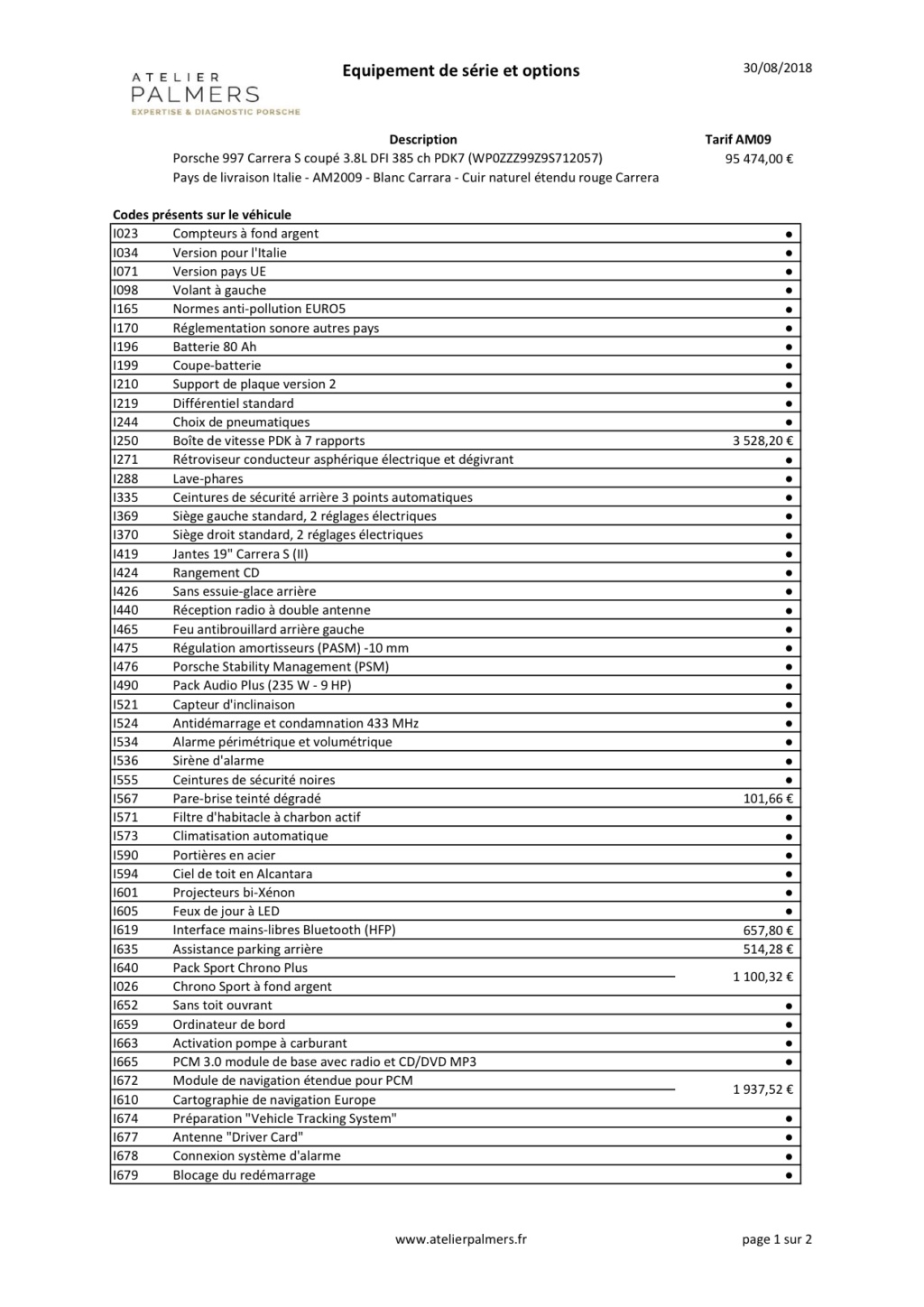 carrera - 997 Carrera S ph2 PDK 385 chevaux - Page 2 Analys10