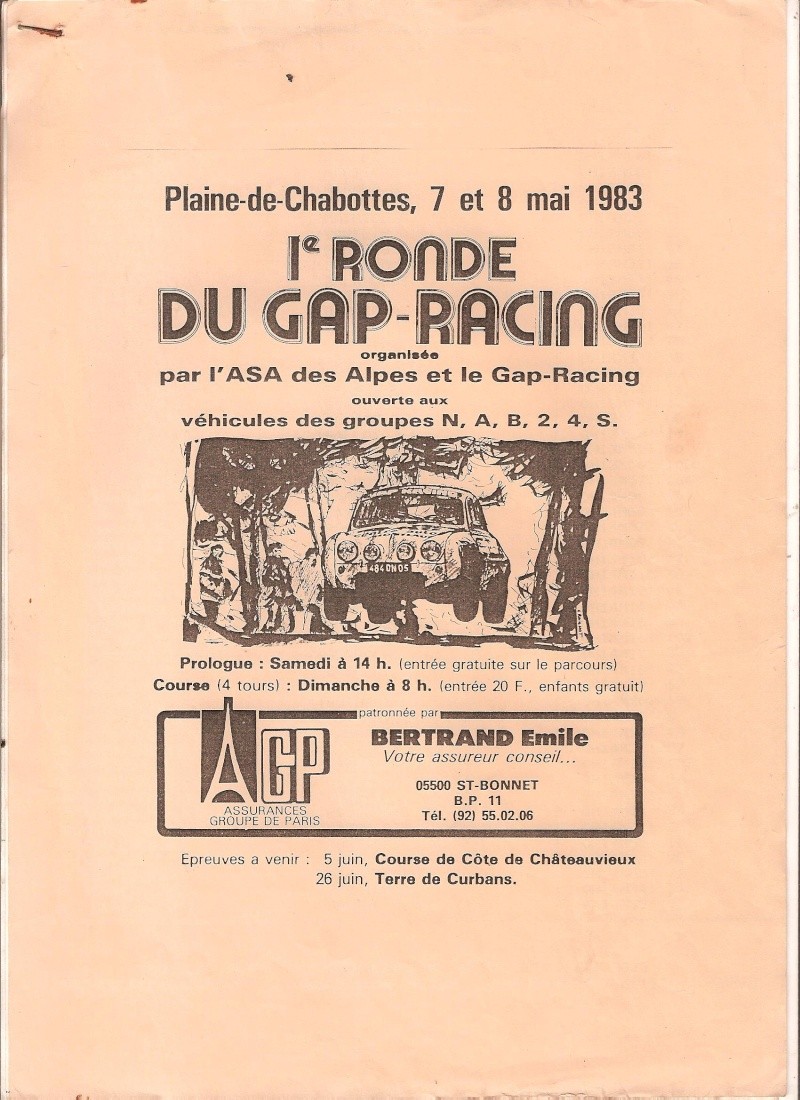 1ère Ronde du Gap-Racing - 7 & 8 mai 1983 - Plaine de Chabotte 03910