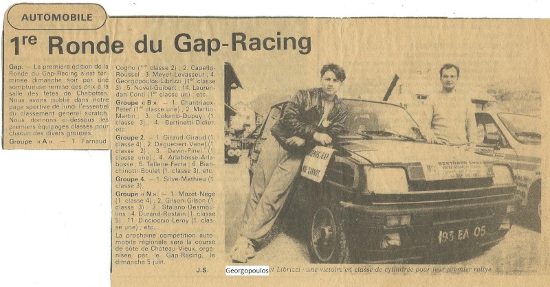 1ère Ronde du Gap-Racing - 7 & 8 mai 1983 - Plaine de Chabotte Rallye21