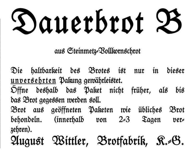 Etiquettes des rations de l'armée allemande 117