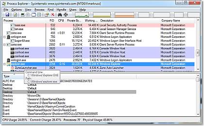  برنامج Procexp لمراقبة عمليات الويندوز التي تعمل بالخفاء وكشف باتشات الاختراق التي زرعها الهكر في جهازك وإيقافها Bb896610