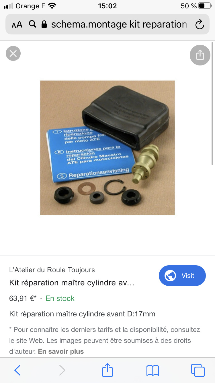 Notice de montage des element du piston du MC frein ATE BMW R90S  D1a40510