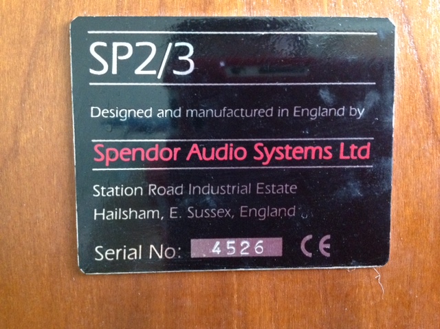 Spendor SP2/3 Speakers (Used) SOLD Spdr410