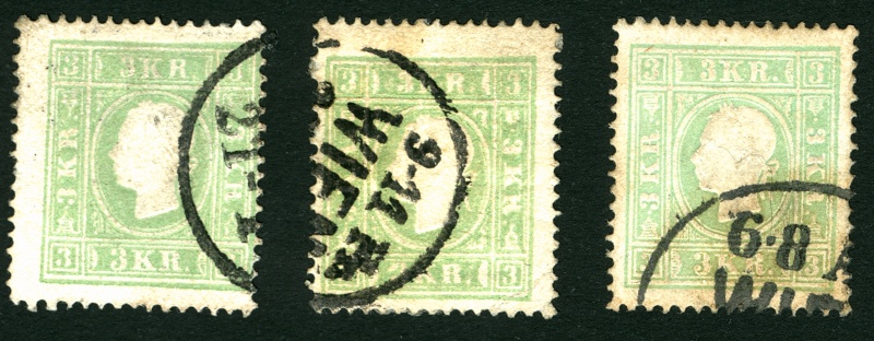 stempel - Die Freimarkenausgabe 1858 Type I und II 3_kr_113