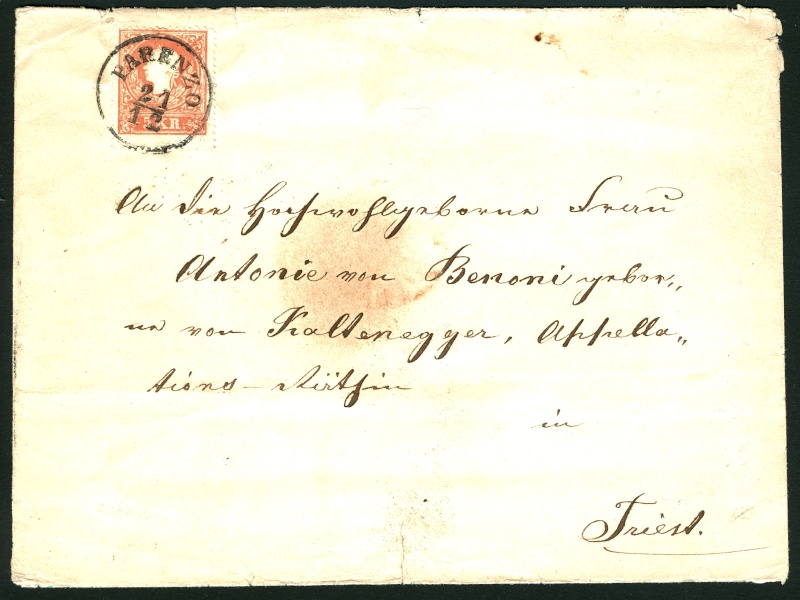 stempel - Die Freimarkenausgabe 1858 Type I und II 5_kr_110