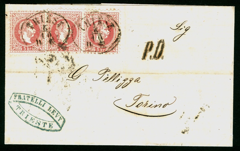 stempel - Freimarken-Ausgabe 1867 : Kopfbildnis Kaiser Franz Joseph I - Seite 3 Triest16