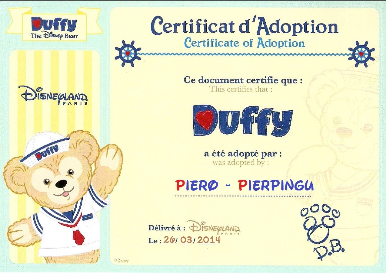 Certificato di adozione per Duffy  Piero11