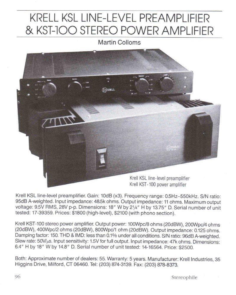 Krell KST100 Power Amp - SOLD
