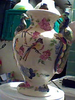 vase decor chinois peint a la main xx eme  Pic-2011