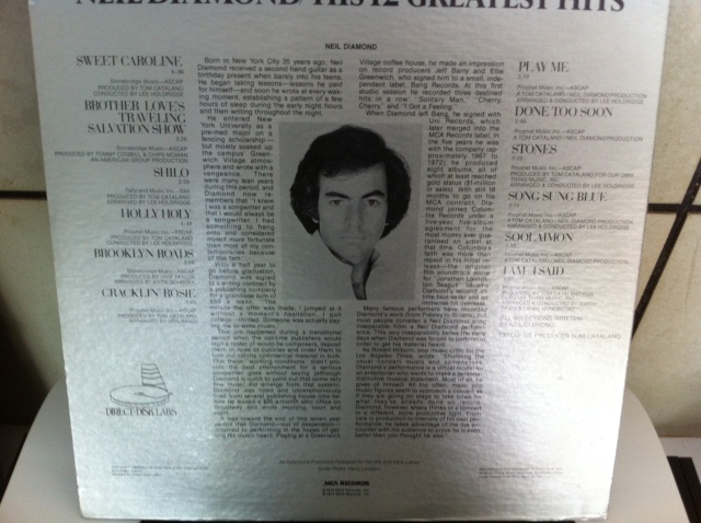 Neil Diamond - 12 Greatest hits, Used Super Disk Lp (SOLD) Img_0714