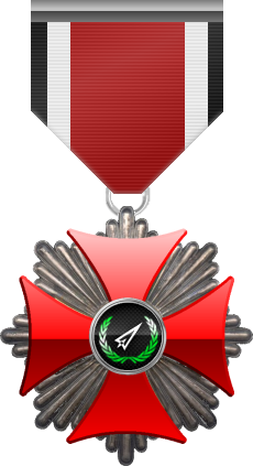 Silver level of Red Cross of the Silver Arrows - This award is given to a member who participated in a number of assignments in hostile territory. Silver level is the second of six.