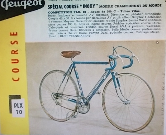 Peugeot LX 10 1958 tubes Reynolds  2014-404