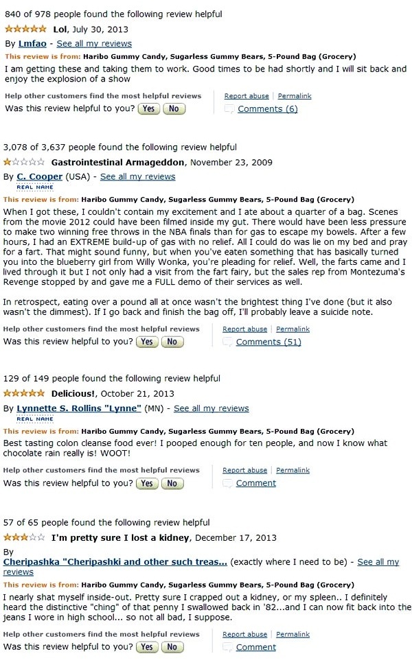 Reviews on a 5 Pound Gummy Bear bag Haribo12