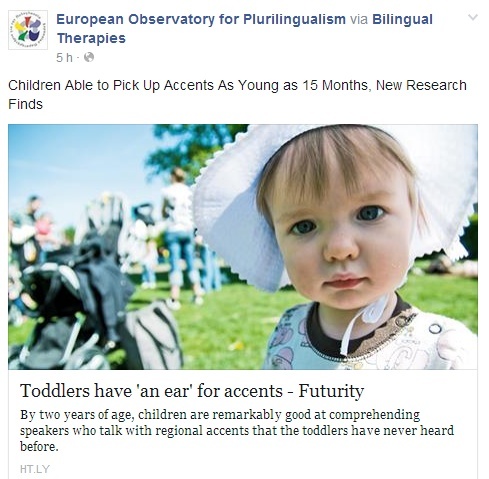 TODDLERS HAVE ‘AN EAR’ FOR ACCENTS Temp300