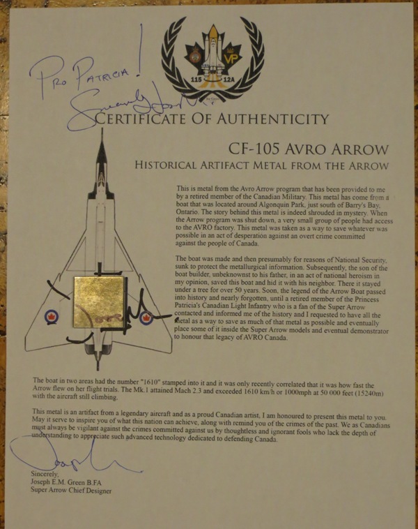 Piece of Avro Arrow Img_0912