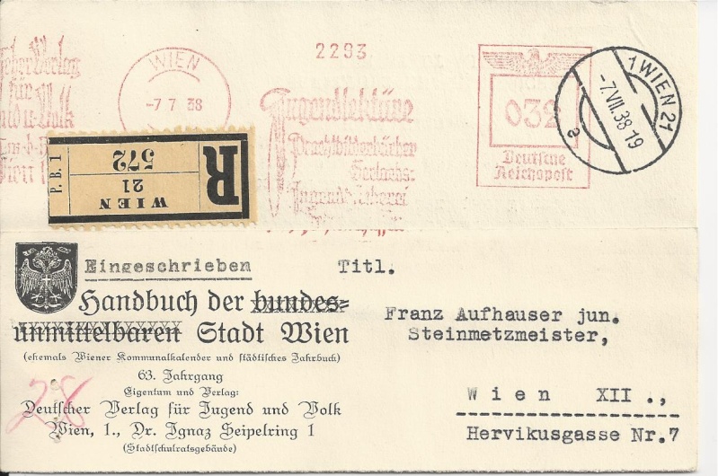 flugpost - Österreich im III. Reich (Ostmark) Belege Bild_610