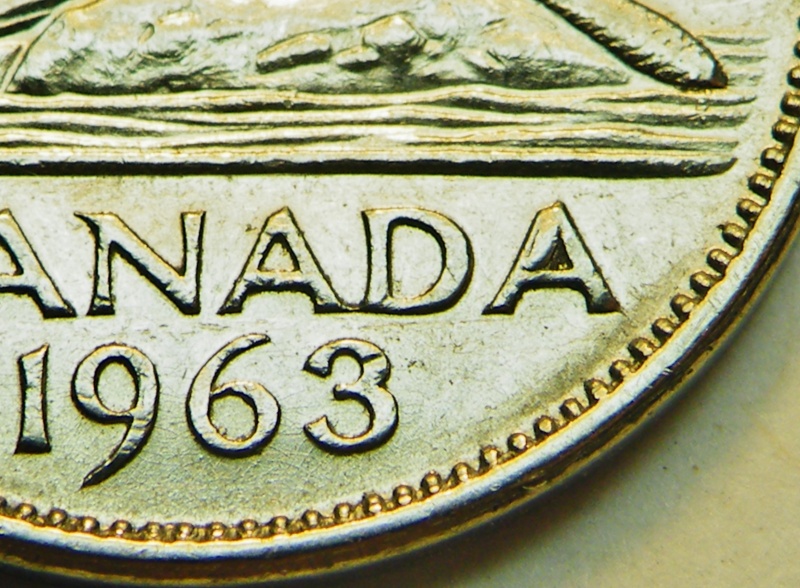 1963 - 1963 - Éclat de Coin dernier "A" de CANADA (Die Chip in last "A") Dscf5118