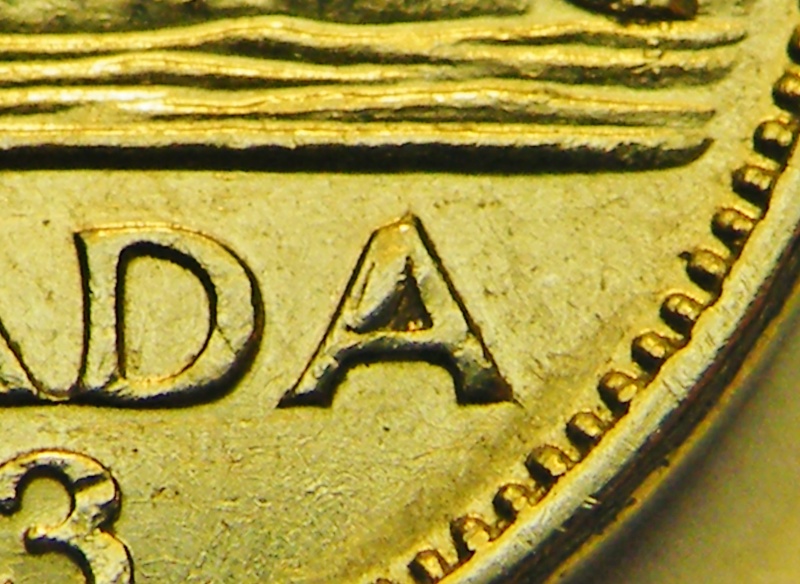 1963 - 1963 - Éclat de Coin dernier "A" de CANADA (Die Chip in last "A") Dscf5119