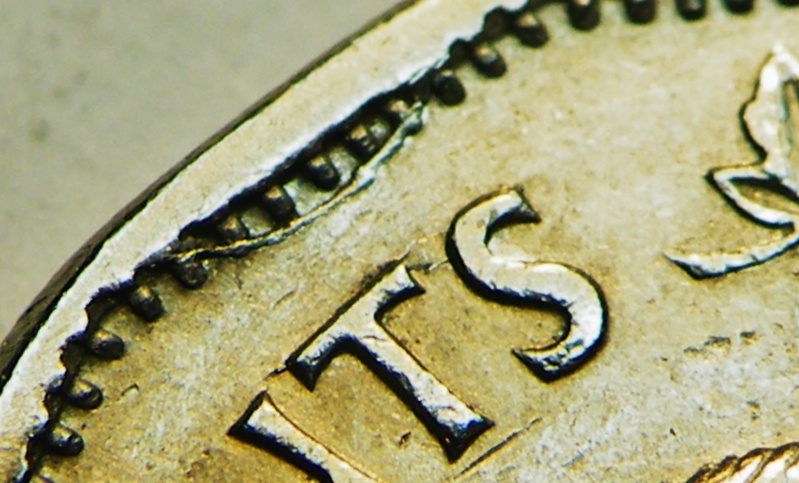 1955 - Coin Cassé & Retenue au Revers (Reverse Retained Broken Die) Dscf5410
