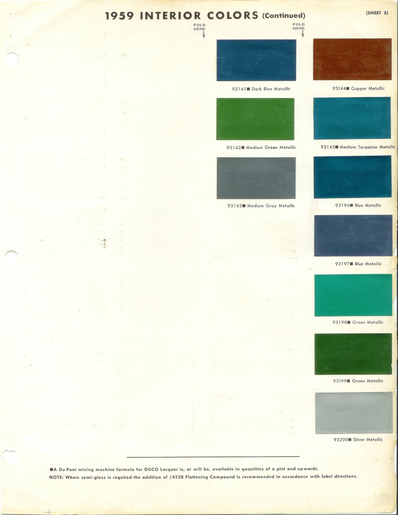 1959 Pontiac Color codes Dupont12