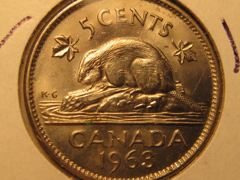 1963 - Coin Détérioré, Double Castor & "5 CENTS" (Dbl. Beaver & 5 CENTS) Piece_10