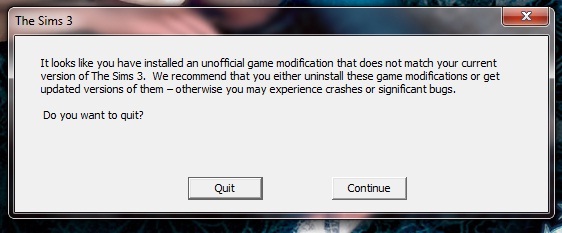 "it looks like you have installed unofficial game modification" Err10