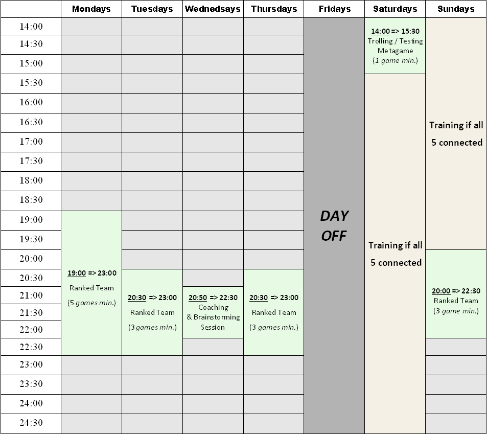 Weekly Schedules Daily13