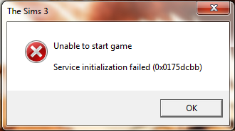 "There was a error during startup. Please see the Log for more details." and "unable to start game service initialization failed (0x0175dcbb)" Error_11