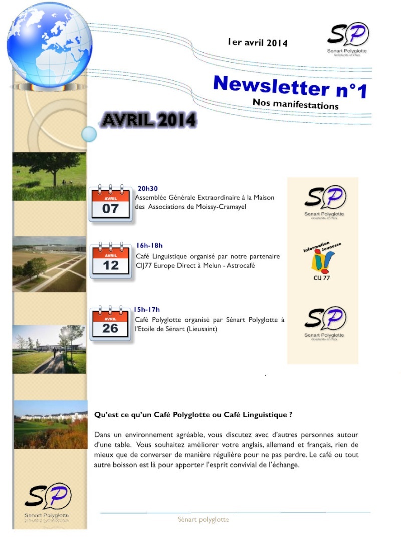 1ère Newsletter de Sénart Polyglotte - Avril 2014 Newsle12