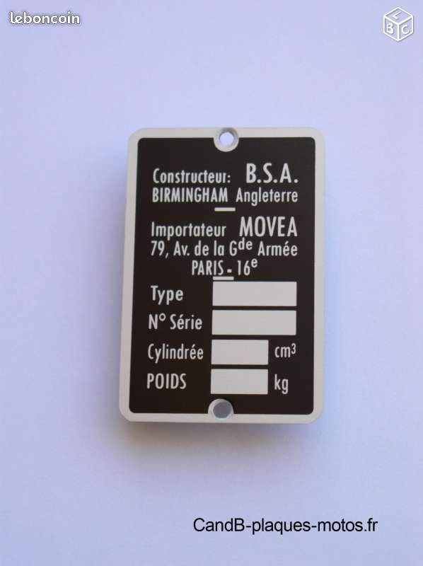 Numéro de série BSA 2951c810