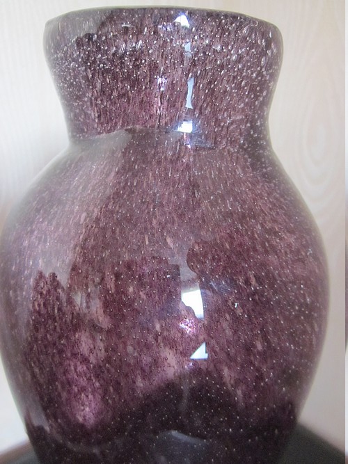 Vase en pâte de verre violette Img_1811
