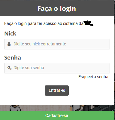 Página inicial com sistema de login Aaaaaa11