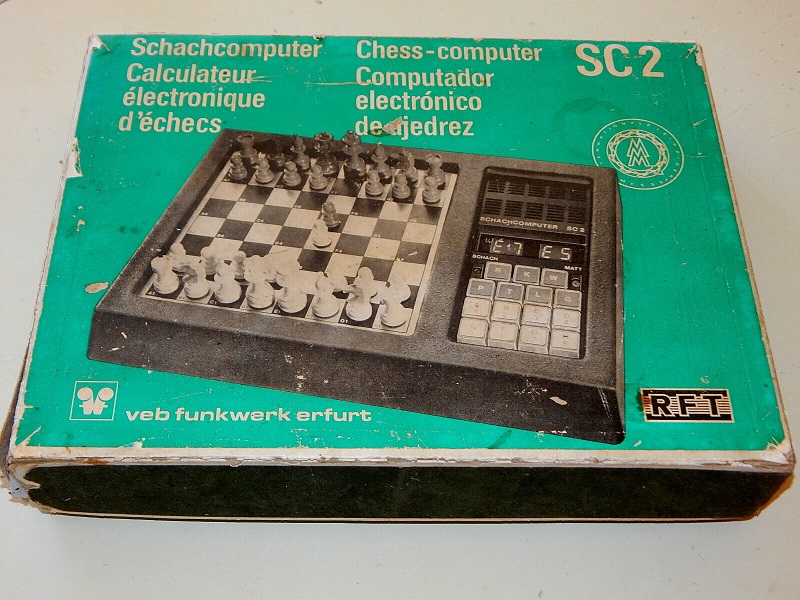 [DDR] Schachcompter SC2 mit Figuren Anleitung und Originalkarton Schach22