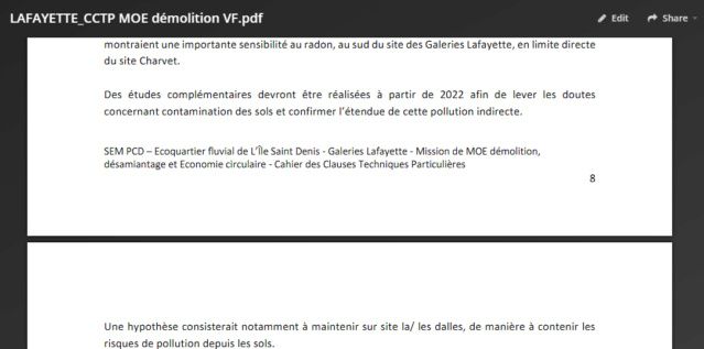 pollutions : site radioactif Charvet quai du chatelier Rado-g10