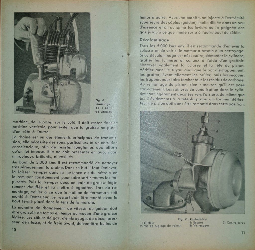 Moteur SACHS 98 cm³ pour vélomoteur Manuel d'Entretien Modèle 1950 6_manu11