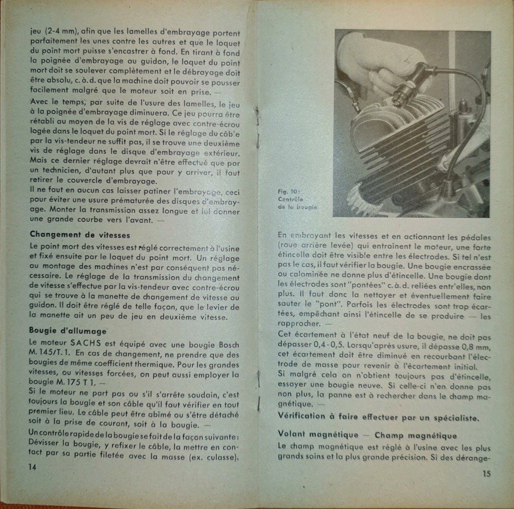 Moteur SACHS 98 cm³ pour vélomoteur Manuel d'Entretien Modèle 1950 8_manu11