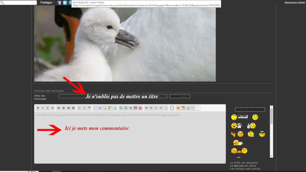 Comment poster une photo sur le forum "tutoriel" 0711