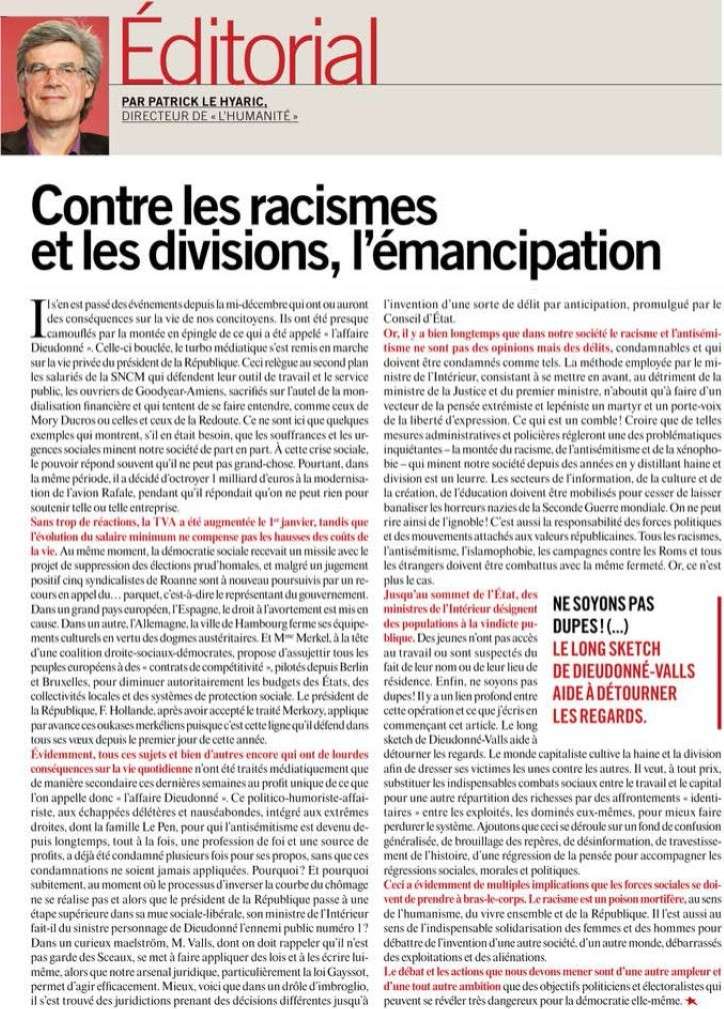 Contre les racismes et les divisions, l'émancipation (Patrick Le Hyaric) Contre10