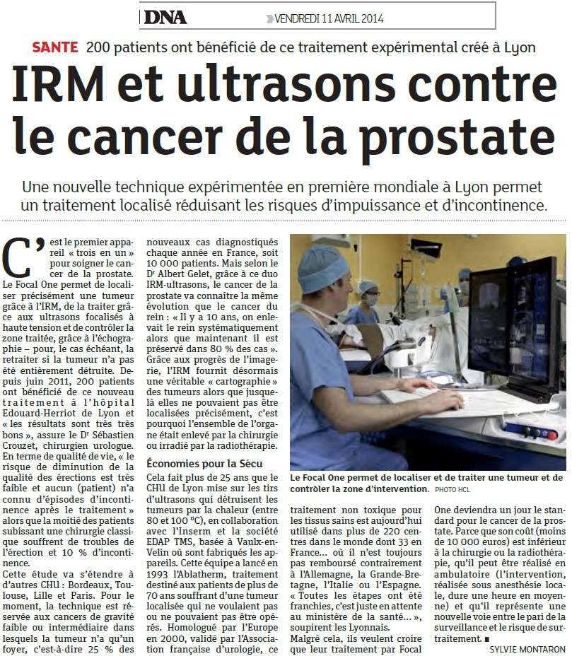 IRM et ultrasons contre le cancer de la prostate (Dernières Nouvelles d'Alsace) Irm10