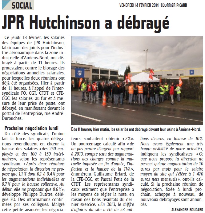 Amiens. JPR Hutchinson a débrayé (Courrier Picard) Jpr10
