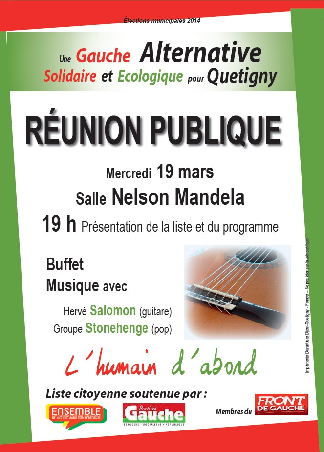 Municipales. Quetigny, l'humain d'abord (Divers) + Réunion publique le vendredi 28 mars (Le Miroir) + Résultats Quatig10
