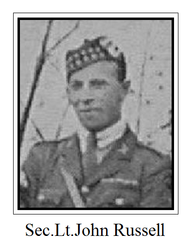 Plaque d'identité - grande bretagne second Lieutenant John Russell Seaforth Highlanders ww1 Jr10