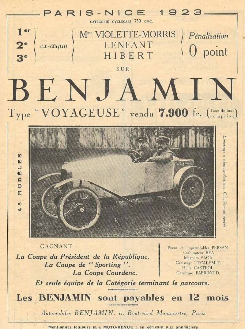 BENJAMIN / BENOVA cyclecars voiturettes - Page 18 Benjam12