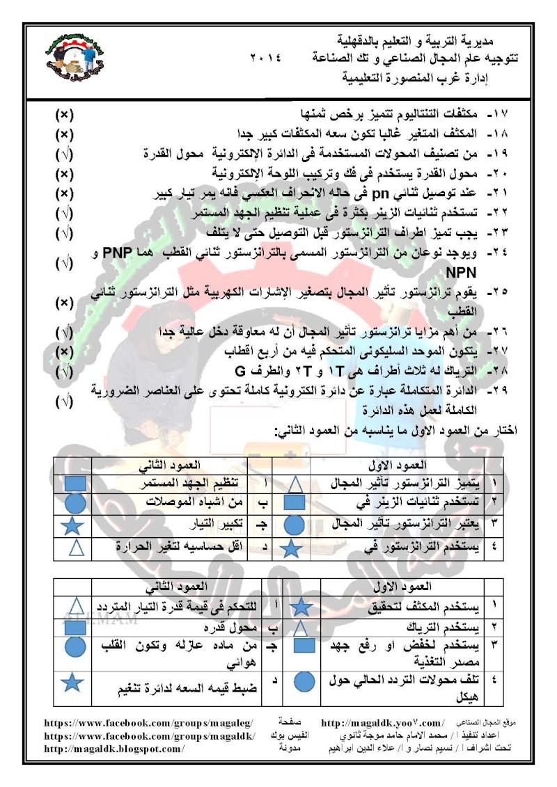 س و جـ تكنولوجيا الصناعة للصف الثاني الثانوي الترم الثاني  O_u_o_14