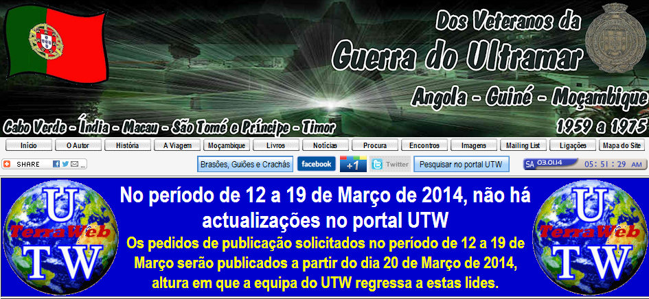 No período de 12 a 19 Março 2014, não há actualizações no portal UTW - http://ultramar.terraweb.biz Nao_ac10