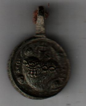 Jolie médaille de dévotion des cœurs sacrés Jésus & Marie - XVIIIème A2510